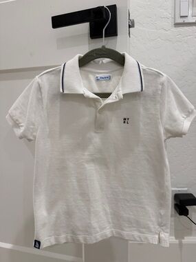 Mayoral White Polo with Navy Trim